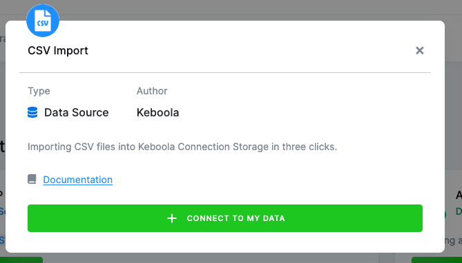 Screenshot - Add the CSV Import component