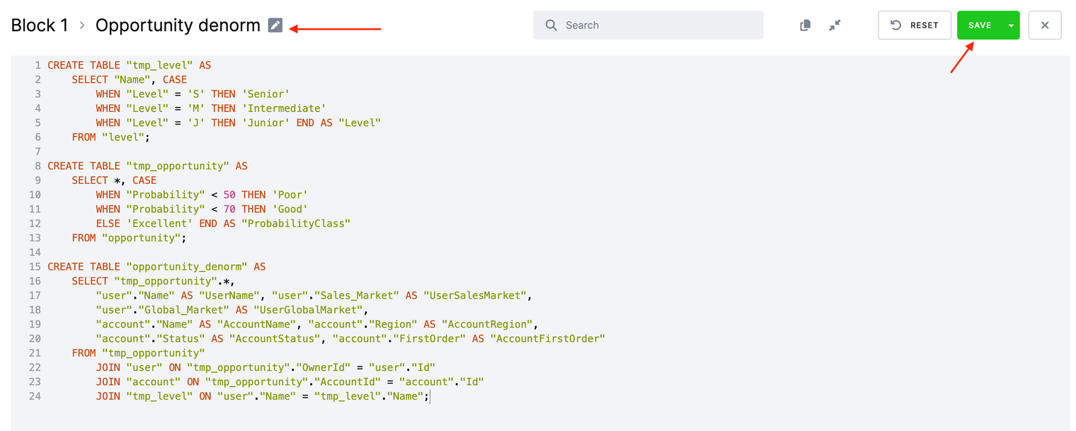 Screenshot - The code block