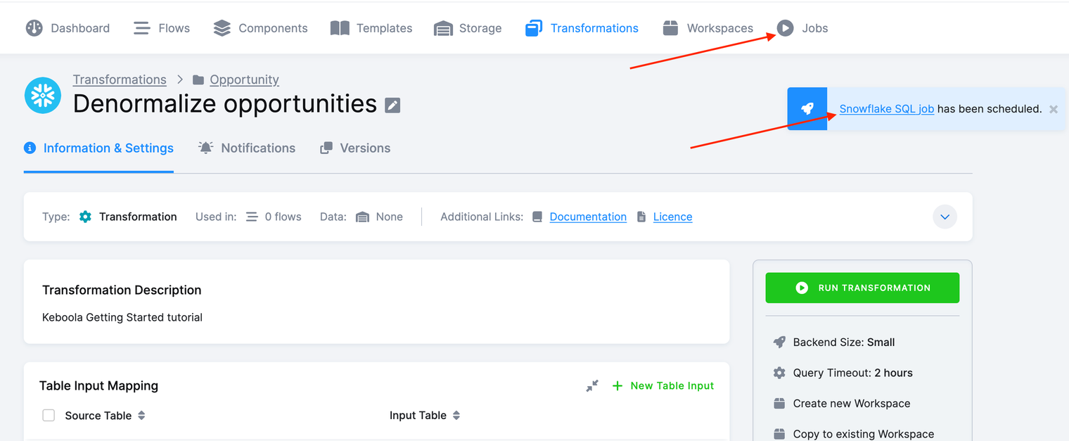 Screenshot - Successful job