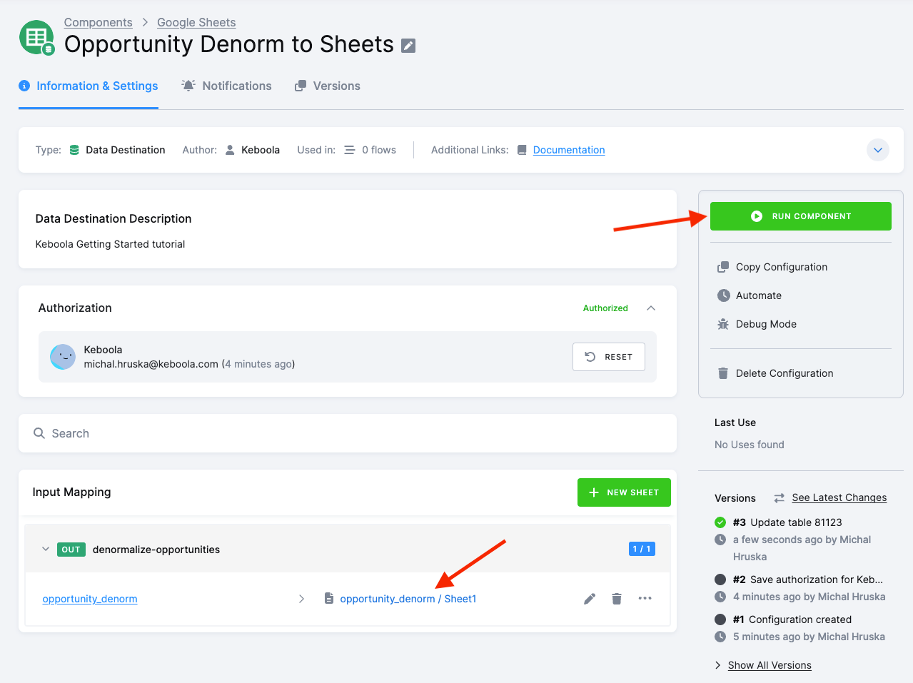 Screenshot - Open the spreadsheet