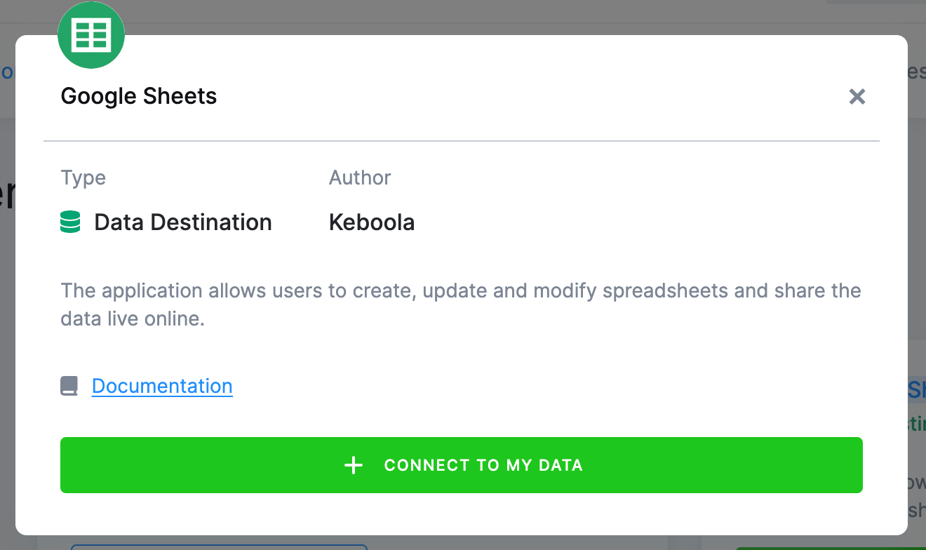 Screenshot - Connect to my data
