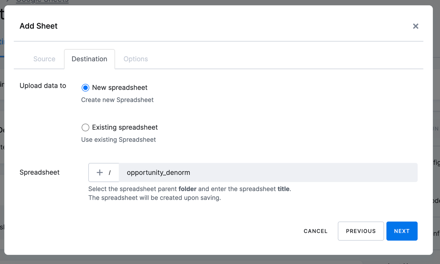 Screenshot - New spreadsheet